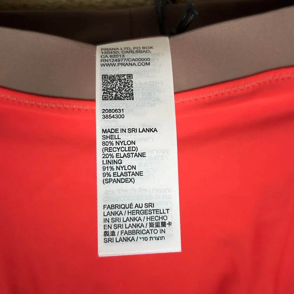 Lot of 3 Prana Baja Bound High Rise Bikini Bottom Rose Fire Colorblock Womens M